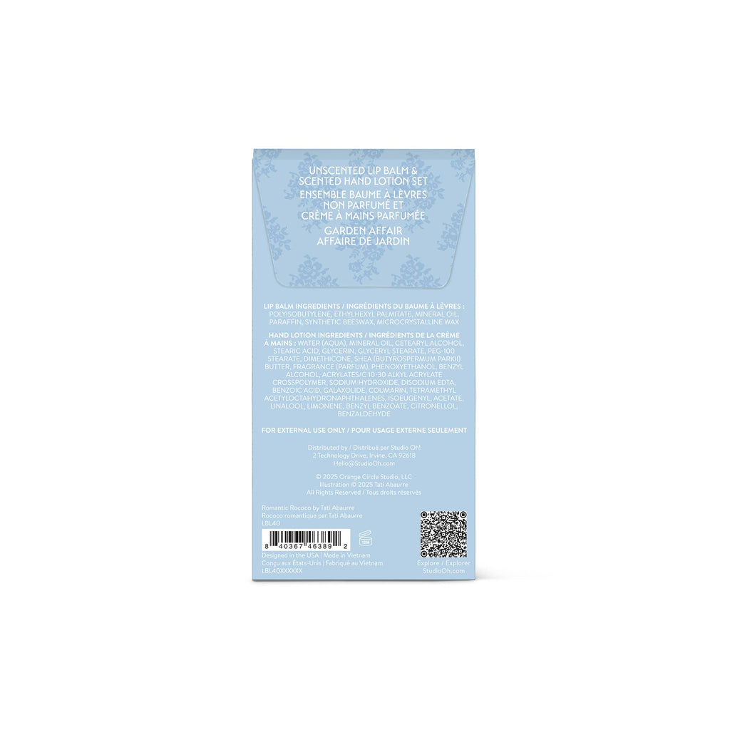 Back cover of a box with text and a barcode on a light blue background