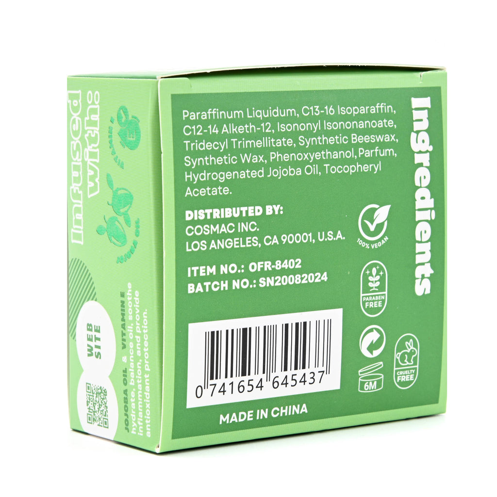 Green box with product ingredients and branding on a white background