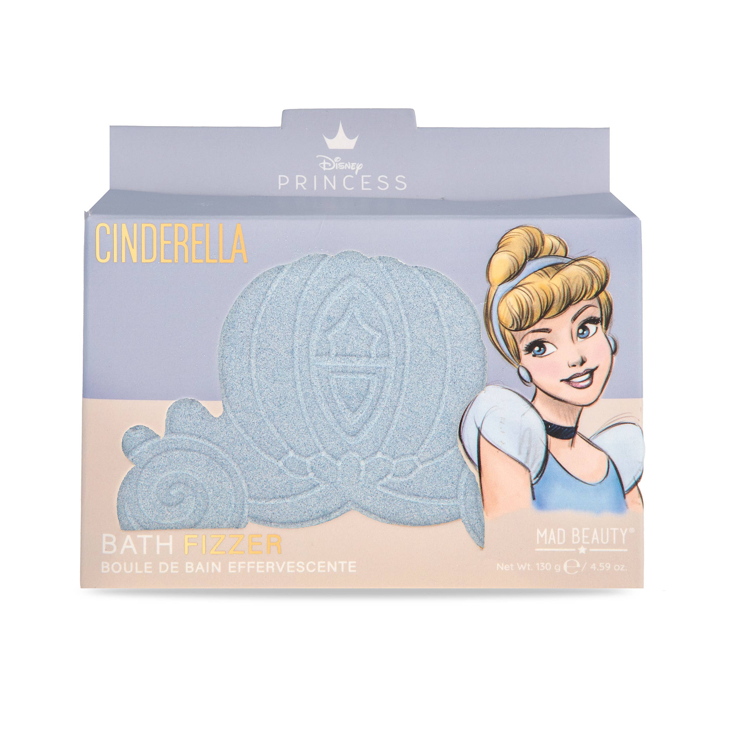 Disney Princess Cinderella bath fizzer packaging with character illustration on a white background