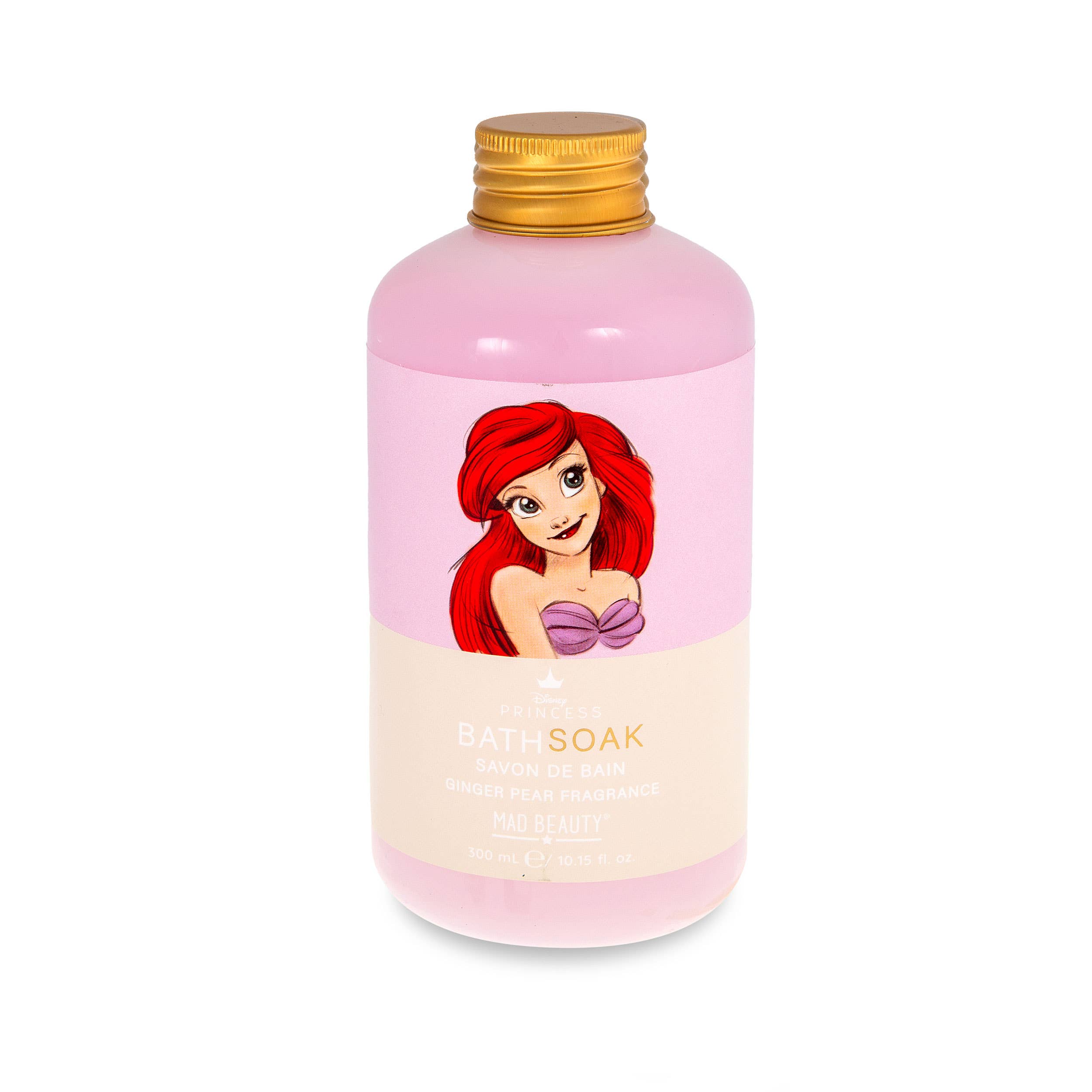 Bottle of bath soak with a cartoon character on a white background