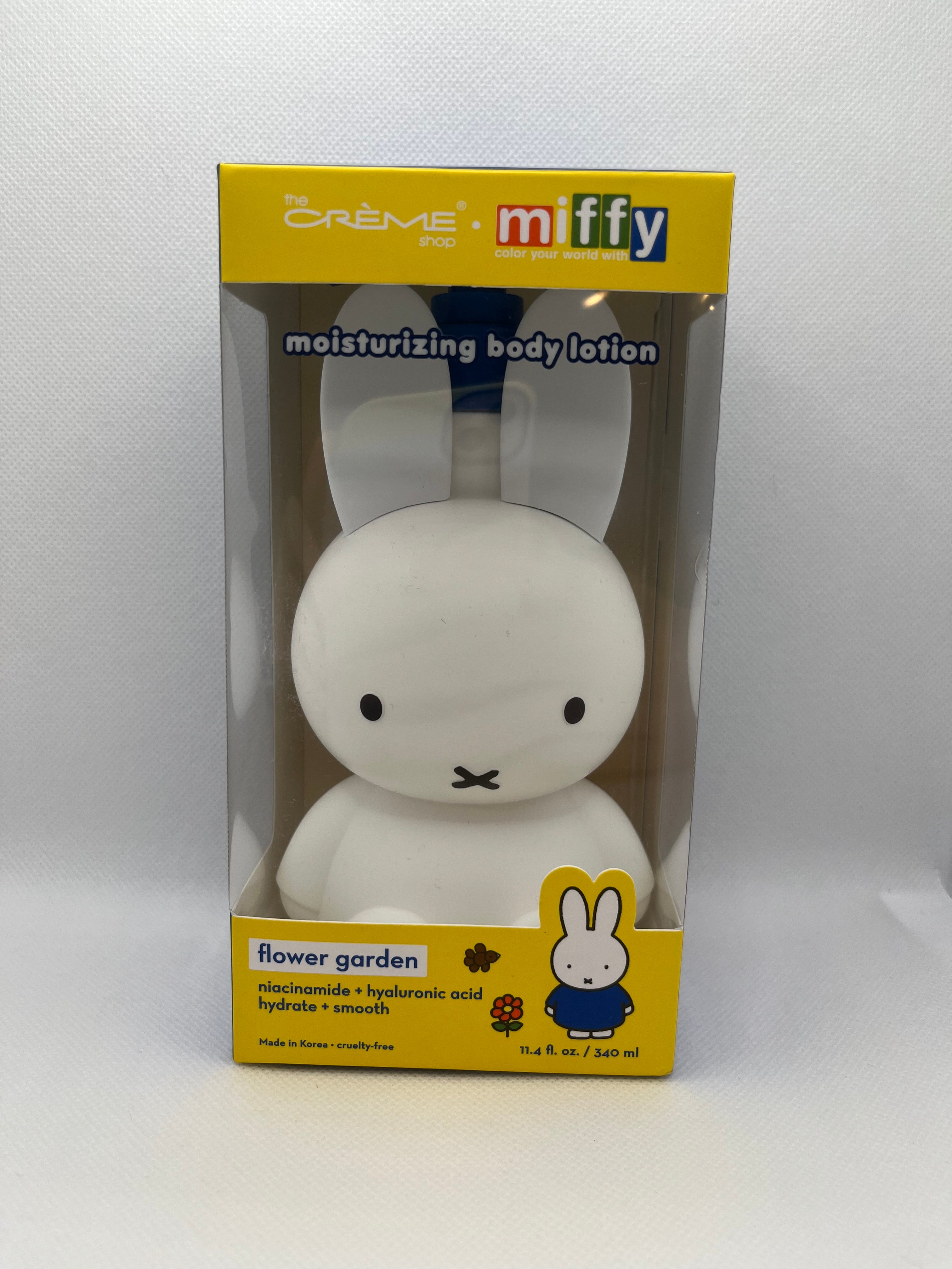 Miffy lotion bottle packaging on a white background