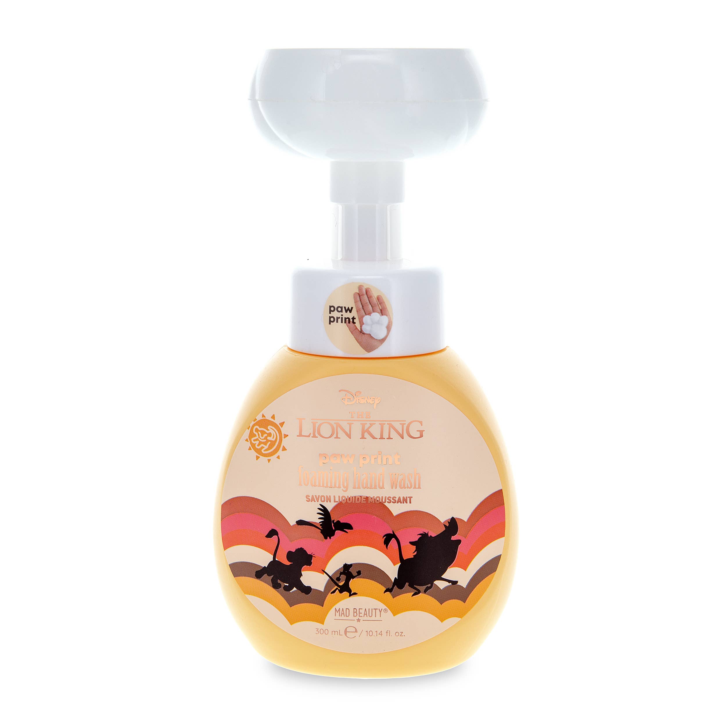Lion King-themed bottle with a white pump on a white background