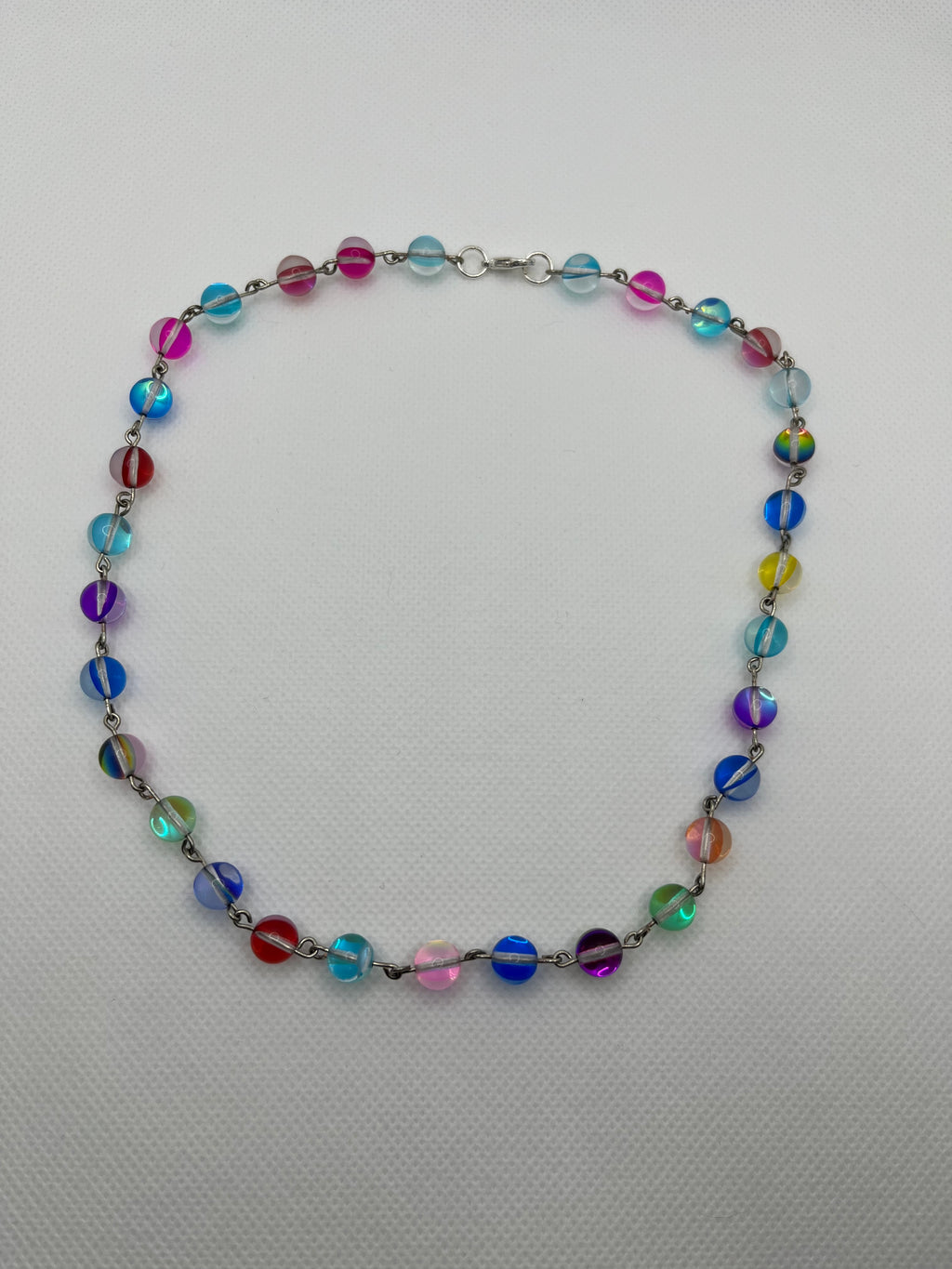 Rainbow Reflective Bead Necklace