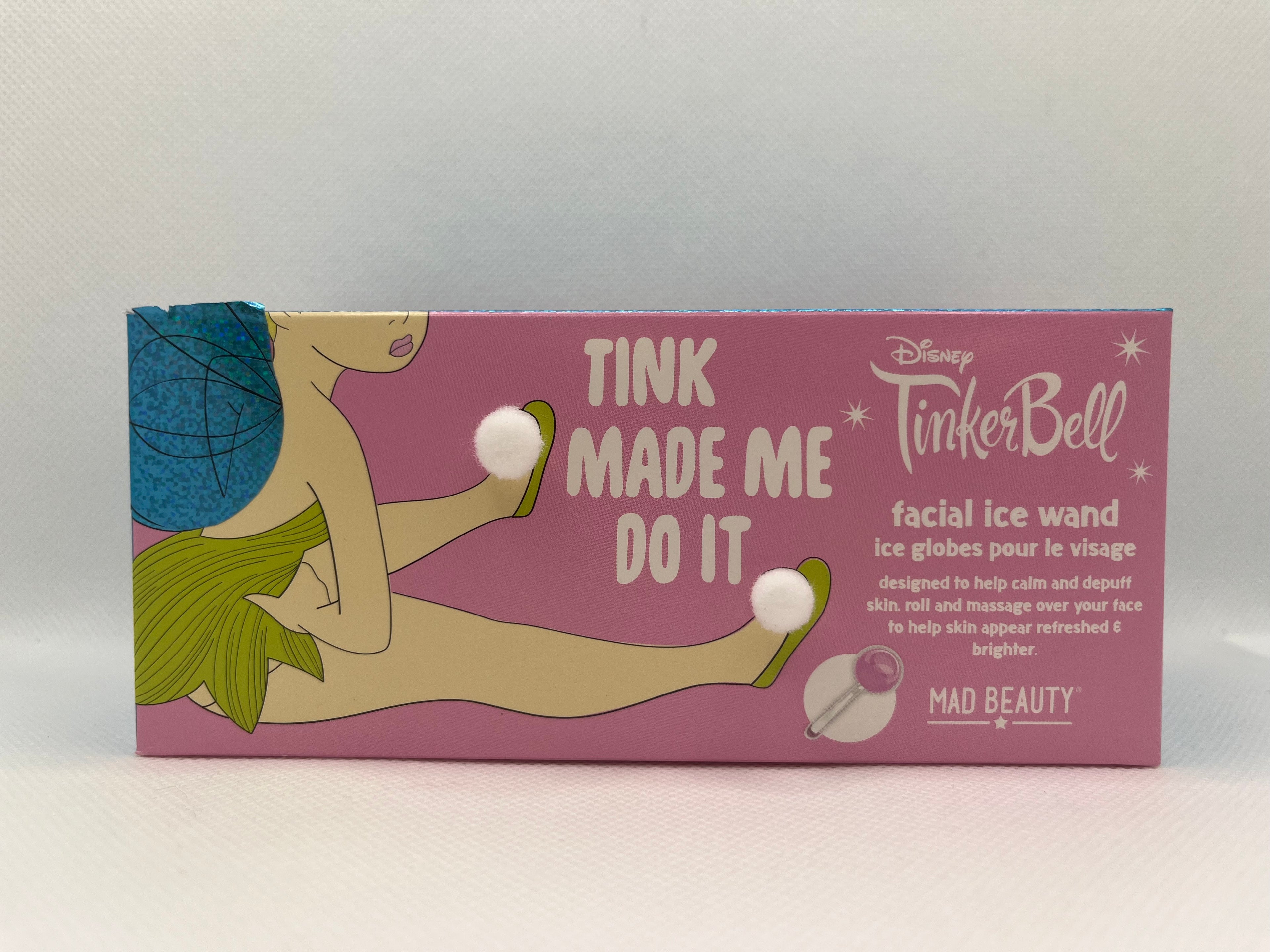 Box of Tinker Bell facial ice wand with illustration on a white background