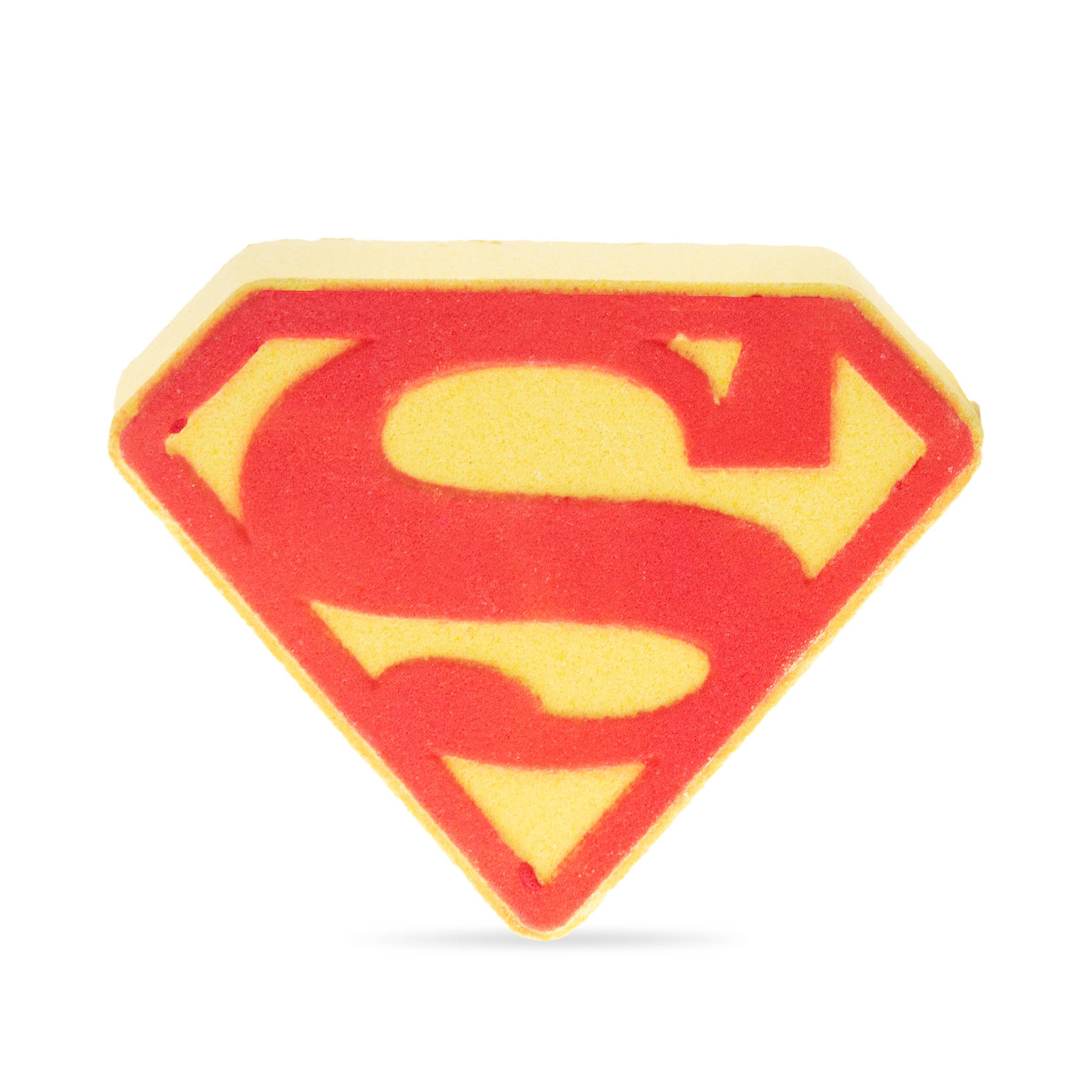 Superman logo bath bomb on a white background