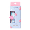 Spalife cotton candy flavored tinted lip balm packaging on a white background