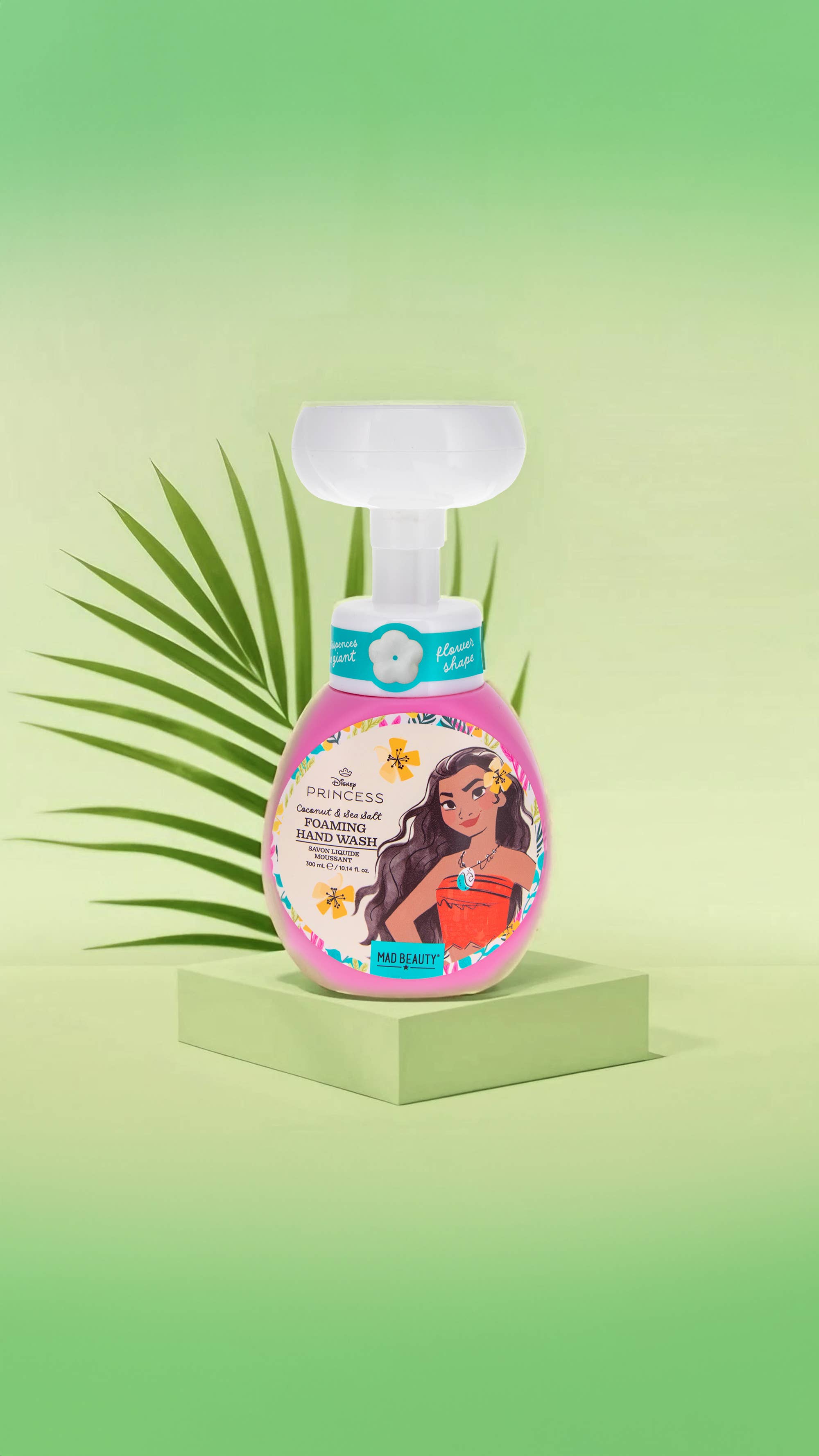 Hand wash with character design on a green background