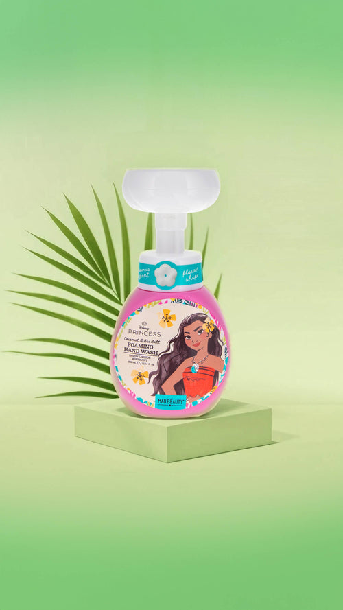 Hand wash with character design on a green background