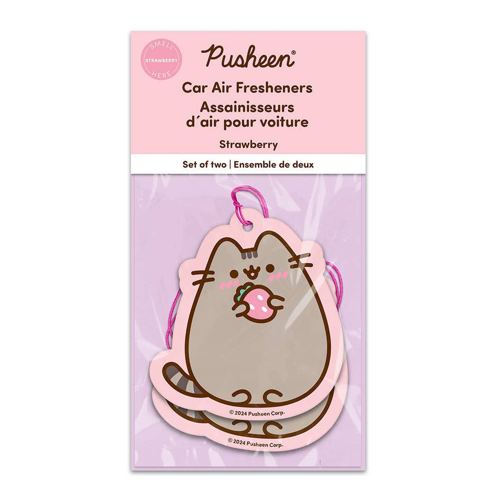 Pusheen strawberry car air fresheners packaging on a white background
